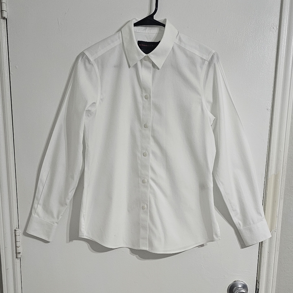 Nina MClemore Button Down Shirt Size 2 White